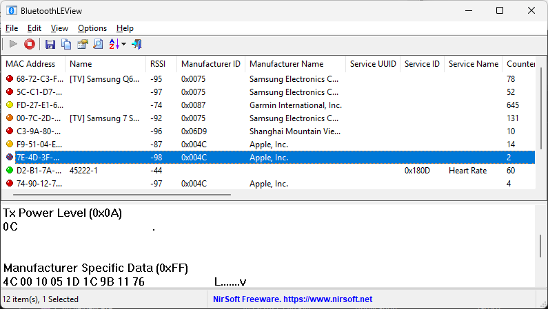 Bluetooth Low Energy Viewer